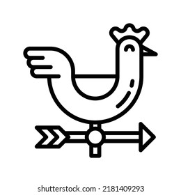 Weathercock Icon. Line Art Style Design Isolated On White Background