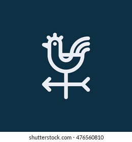 Weathercock icon,Rooster weather vane icon