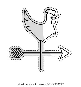 weathercock or vane icon image vector illustration design 