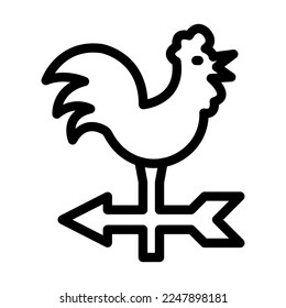 Weathercock Vector Line Icon Design