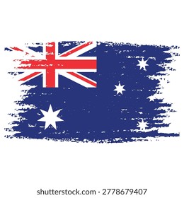 Weathered brushstroke Australian flag design, textured patriotic national symbol