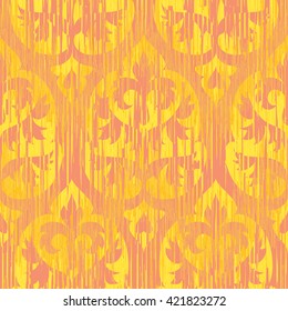 Weathered damask pattern seamless background tile