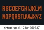 Weathered machinery typography for heavy industry, manufacturing, and rugged branding styles.