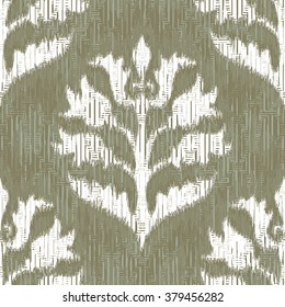 Weathered medieval ikat damask pattern seamless vector background tile
