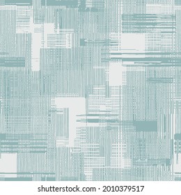 Weathered rustic coastal style distressed woven texture. Nautical duck egg blue
grunge resist seamless pattern. Textile weather worn faded all over print. Classic summer seaside tie dye vibe