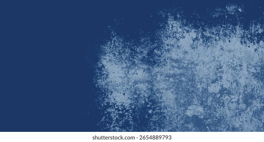 Fundo de textura de pintura intacto e manchado com padrões de pincel azul e decaimento

