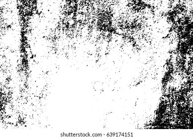 Weathered vector texture. Black grit on transparent background. Old concrete wall. Distressed asphalt surface. Monochrome vintage overlay. Aged scratched stone surface. Rough concrete texture trace