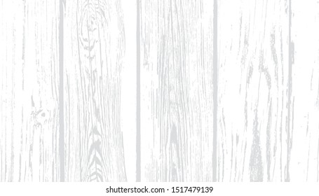 Weathered White Wood Vector Background. Rustic Whitewashed Wooden Planks with Light Gray Grains. Neutral Gray-scale Overlay Texture. Photography Backdrop. Textured Surface.