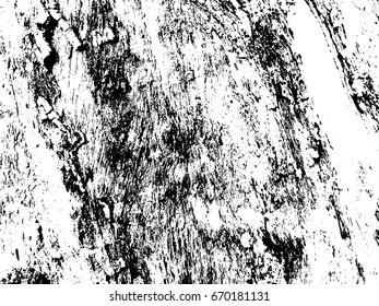 Weathered wooden board background. Grunge black and white vector texture. Weathered timber texture. Aged lumber with natural structure overlay for vintage effect. Wooden grit trace. Old rough timber 