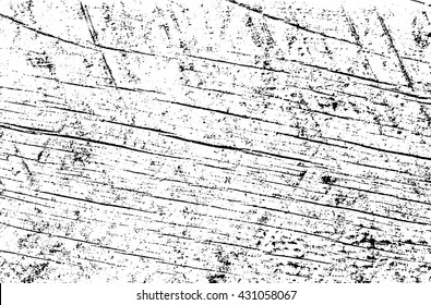 Weathered wooden plank vector texture overlay. Abstract grunge white and black background