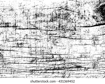 Weathered wooden plank vector texture overlay. Abstract grunge white and black background