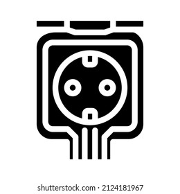 weatherproof socket glyph icon vector. weatherproof socket sign. isolated contour symbol black illustration