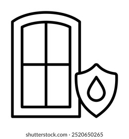 Weatherproof Window icon line vector illustration