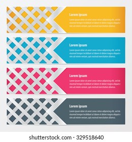 weave design banner yellow, blue, pink color