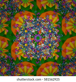 Weave design element. Decorative round ornament. Vector outline Mandala on background. Unusual flower shape oriental line. Anti-stress therapy pattern. Yoga logo, background for meditation poster.