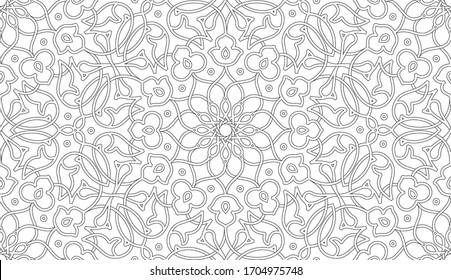 Weave Islamic ornament pattern. Seamless vector arabic geometric style background