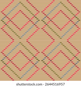 A weave pattern created from circle and square shapes.