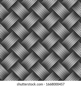 Weave seamless pattern, vector linear background with woven texture, textile knitted repeat tiling wallpaper, perfect simplistic minimal design.