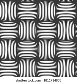 Weave seamless pattern, vector linear background with woven texture, textile knitted repeat tiling wallpaper, perfect simplistic minimal design.