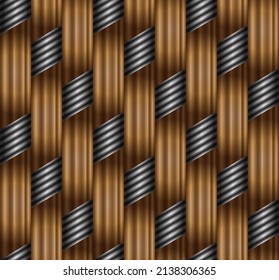 Weave seamless pattern, vector linear background with woven texture, textile knitted repeat tiling background, perfect simplistic minimal design.