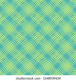 Weave seamless pattern with volume effect. Textured background in lemon squeeze colors. Drapery, stripes, cloth. Vector illustration.