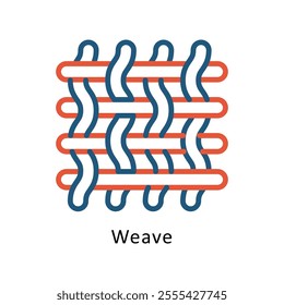 Weave Vector Two Colors Outline Icon. Eps file 10