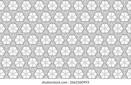 Tejer el panel de bambú tejido con el modelo del hexágono, textura inconsútil del modelo. Ilustración vectorial aislada en el fondo blanco.	