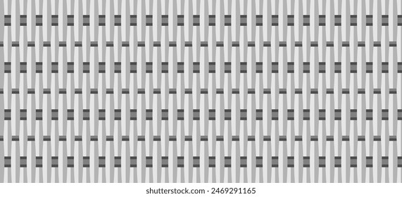 panel de bambú tejido, textura de patrón sin costuras. Ilustración vectorial aislada sobre fondo blanco.