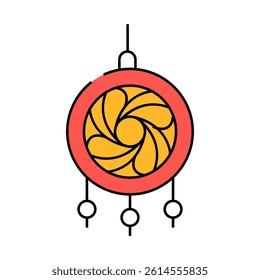 weaving amulet line icon vector. weaving amulet sign. isolated symbol illustration