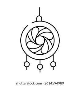 weaving amulet line icon vector. weaving amulet sign. isolated contour symbol black illustration