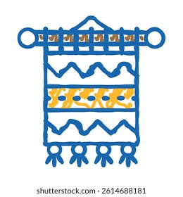 weaving carpet doodle icon sketch vector. weaving carpet sign. isolated symbol illustration