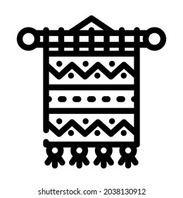 weaving carpet line icon vector. weaving carpet sign. isolated contour symbol black illustration