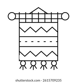 weaving carpet line icon vector. weaving carpet sign. isolated contour symbol black illustration