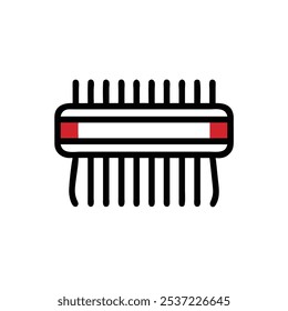 weaving comb icon vector illustration