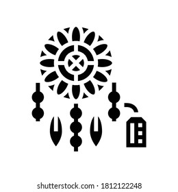 weaving dream cathcer handmade glyph icon vector. weaving dream cathcer handmade sign. isolated contour symbol black illustration