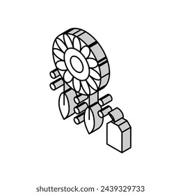 weaving dream cathcer handmade isometric icon vector. weaving dream cathcer handmade sign. isolated symbol illustration
