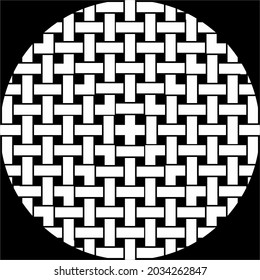 Weaving Lines Motifs Pattern Circle-shaped. Decoration for Interior, Exterior, Carpet, Textile, Garment, Cloth, Silk, Tile, Plastic, Paper, Wrapping, Wallpaper, Pillow, Sofa, Background, Ect. Vector