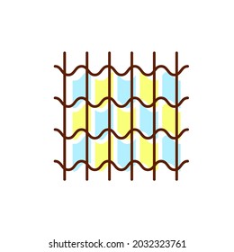 Weaving material flat icon. Fabric feature. Textile industry. Material property. Color symbol. Isolated vector stock illustration