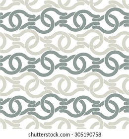 Weaving pattern in the horizontal chain of the circle, seamless vector background.