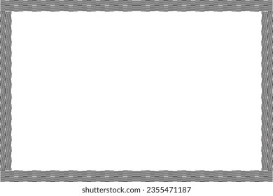weaving of pattern vector. Design pixel frame border black on white background. Design print for illustration, textile, fabric, wallpaper, background, carpets. Set 9