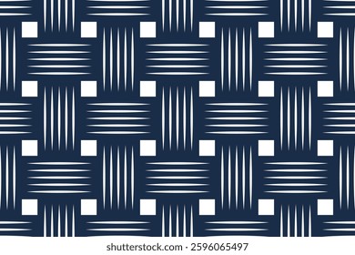 Weaving seamless pattern, traditional wicker lacing handcraft endless abstract background, geometric line weave wallpaper.