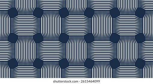 Weaving seamless pattern, traditional wicker lacing handcraft endless abstract background, geometric line weave wallpaper.