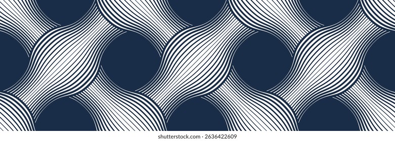 Weaving seamless pattern, traditional wicker lacing handcraft endless abstract background, geometric line weave wallpaper.