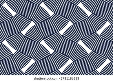 Tecendo padrão sem emenda, tradicional wicker laço artesanato fundo abstrato sem fim, linha geométrica tecer papel de parede.