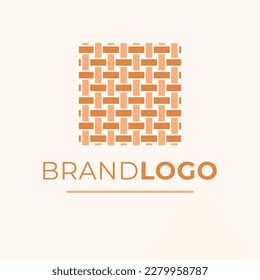 Weaving of threads brand logo design. Woven textile logotype. Modern logo template.