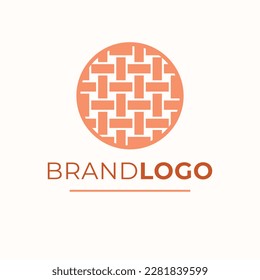 Weaving of threads brand logo design. Woven textile logotype. Modern logo template.