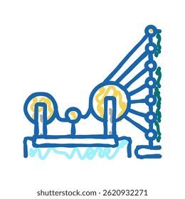 tecer e deformar algodão máquina ícone doodle esboço vetor. tecer e deformar algodão máquina sinal. ilustração símbolo isolado