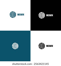 Weavix Circular Weaving-Inspired Minimalist Logo with Modern and Geometric Design


