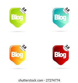 Web 2.0 blog icons set