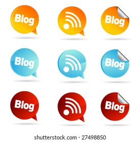 Web 2.0 blog icons set